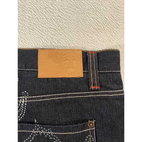 Vintage Gino Green Global Y2K Dark Blue Button-Fly Denim Jeans Size 42 New - Picture 10 of 12